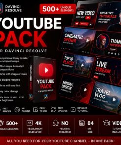 Ultimate YouTube Pack for DaVinci Resolve – 500+ Animated Elements & Templates